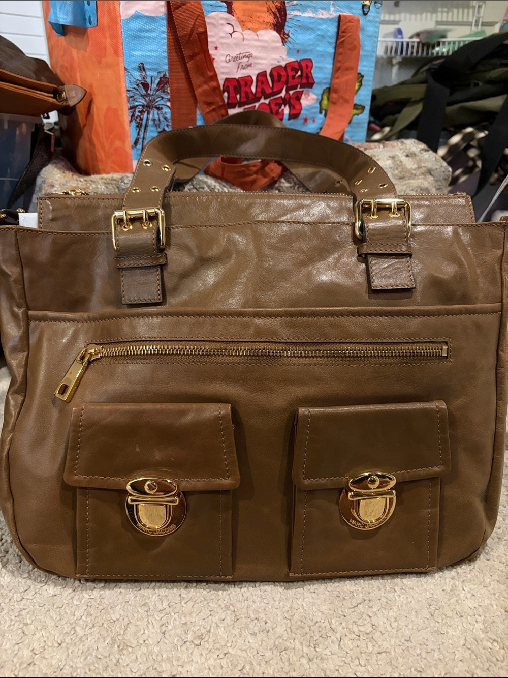 Vintage Marc Jacobs (Fall 2008)  Leather Satchel with Gold Hardware